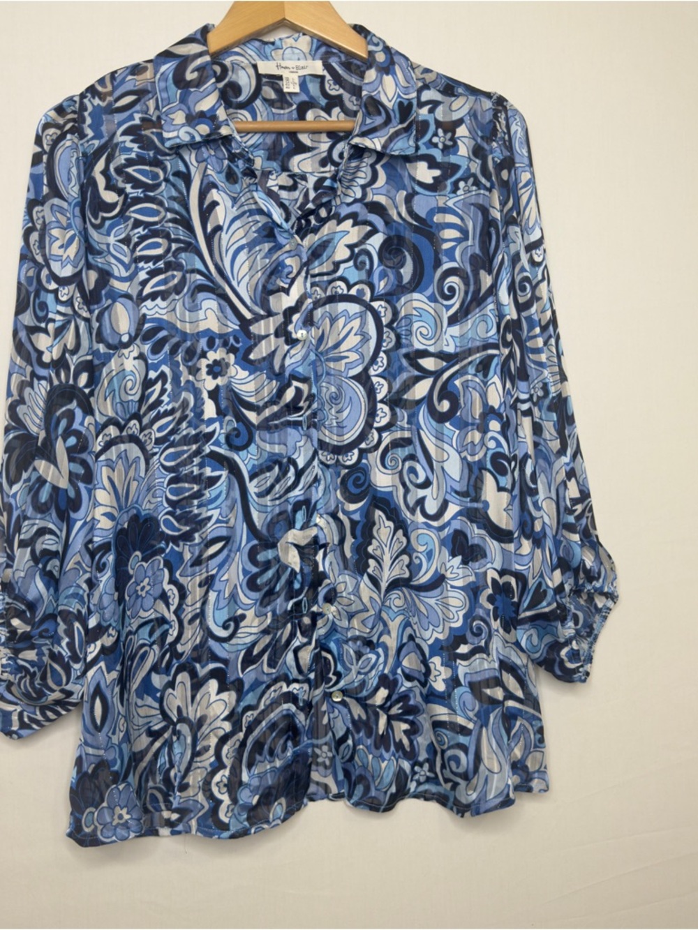 Women's Blue Button-Down Shirt